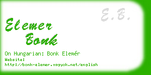 elemer bonk business card